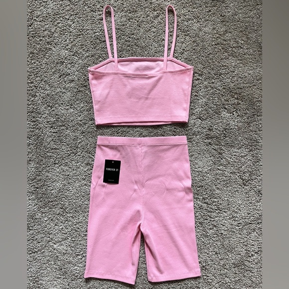 FOREVER 21 Barbie Core Small Crop Top & XS Biker Shorts Set - Picture 6 of 16